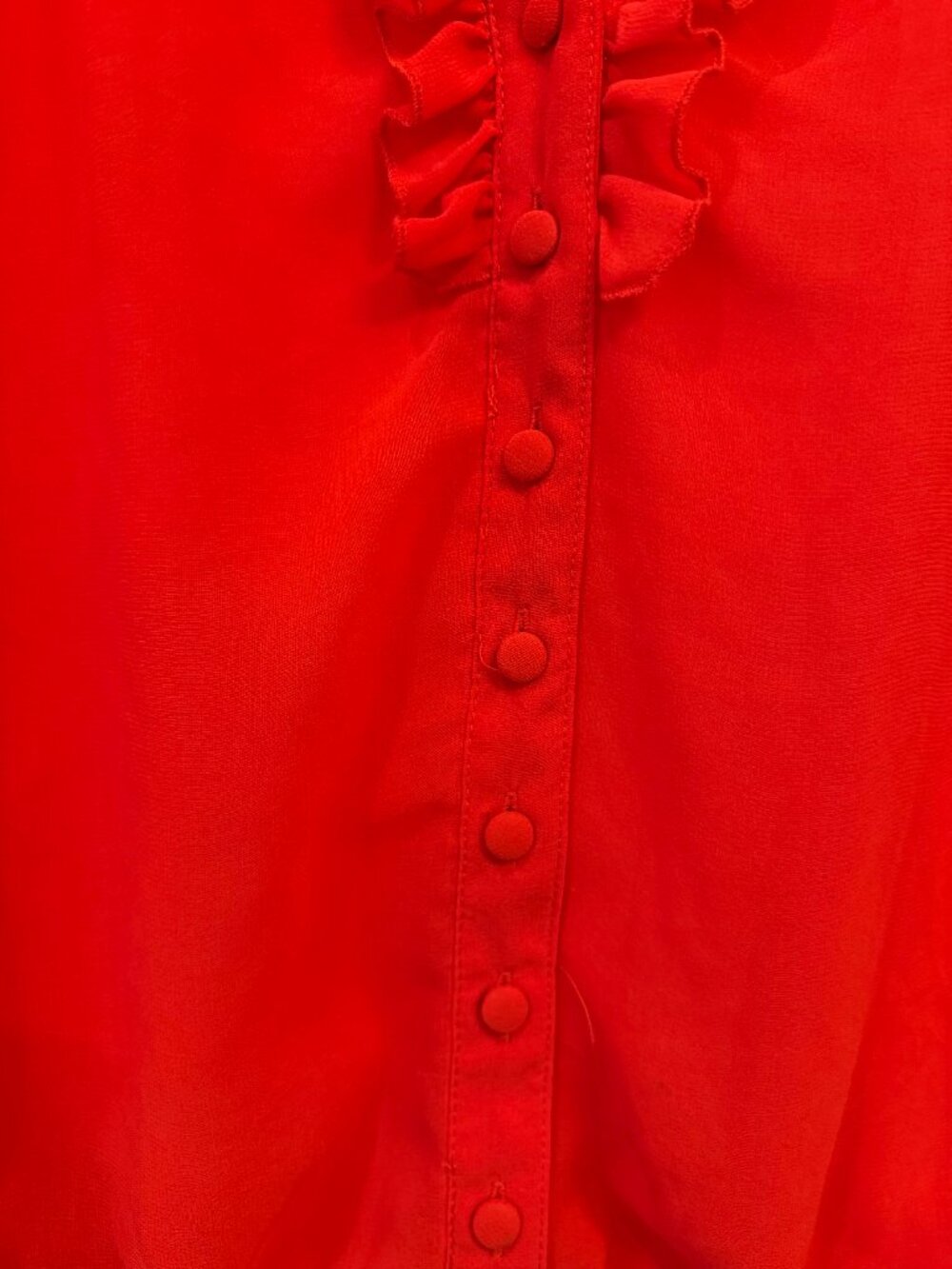 ❤️ Forever 21 Red Ruffle Blouse – Size S/P - Picture 5 of 9